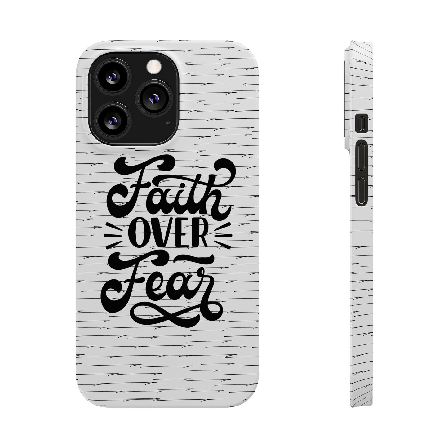 Inspirational Faith Over Fear Phone Case | Slim Case for iPhone & Samsung | Motivational Gift | Modern Design