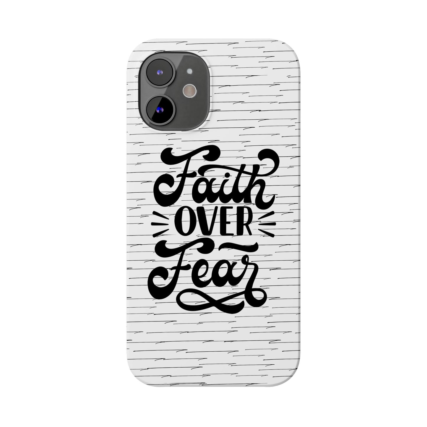 Inspirational Faith Over Fear Phone Case | Slim Case for iPhone & Samsung | Motivational Gift | Modern Design