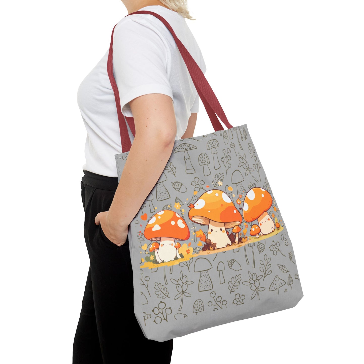 Cute Mushroom Tote Bag - Whimsical Nature Print for Eco-Friendly Style