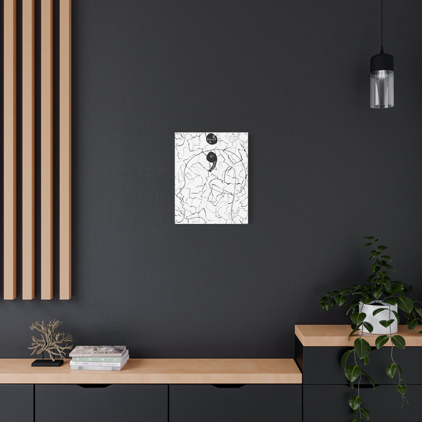 Minimalist Black & White Canvas Art - Stretched 1.25"