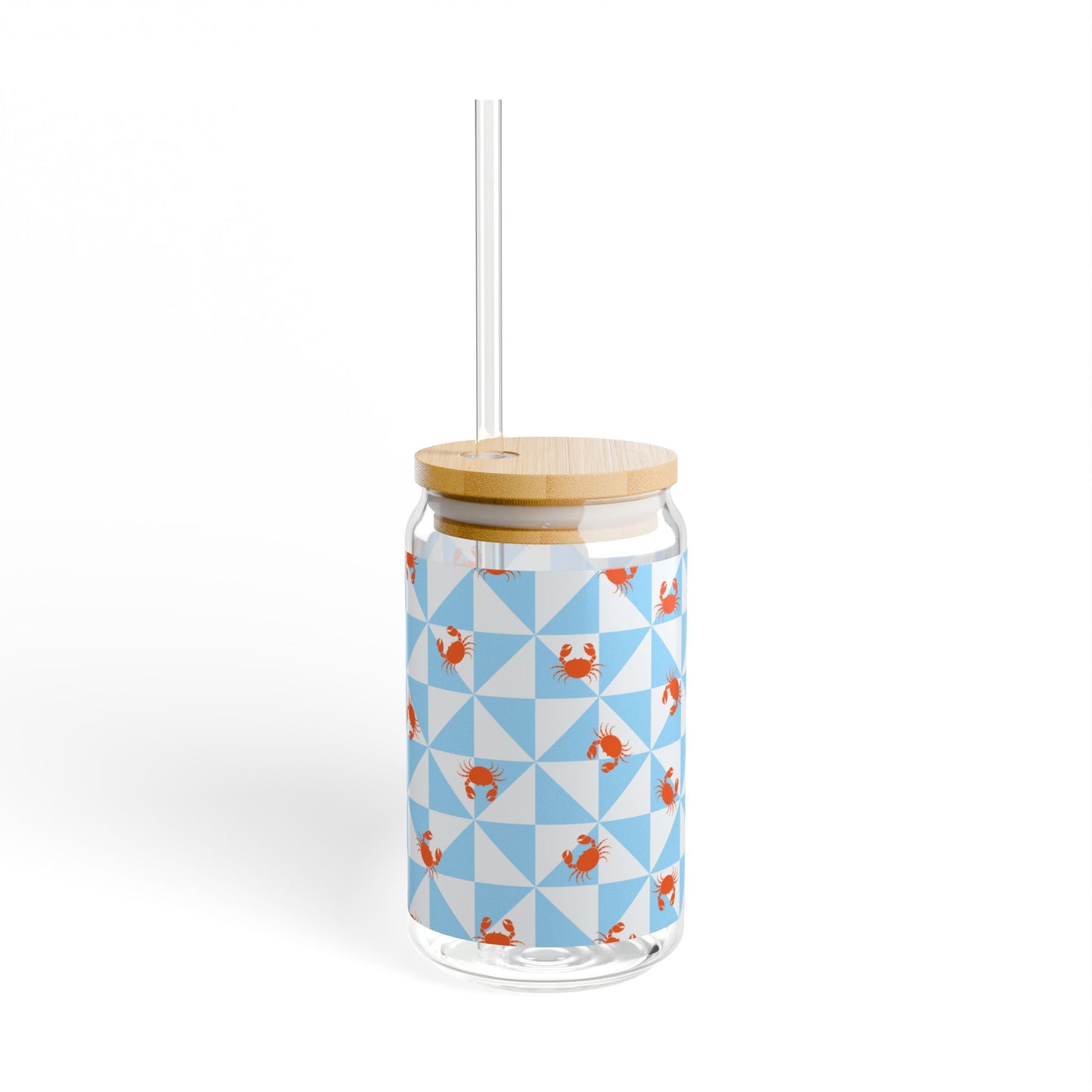 Cute Crab Design 16oz Sipper Glass