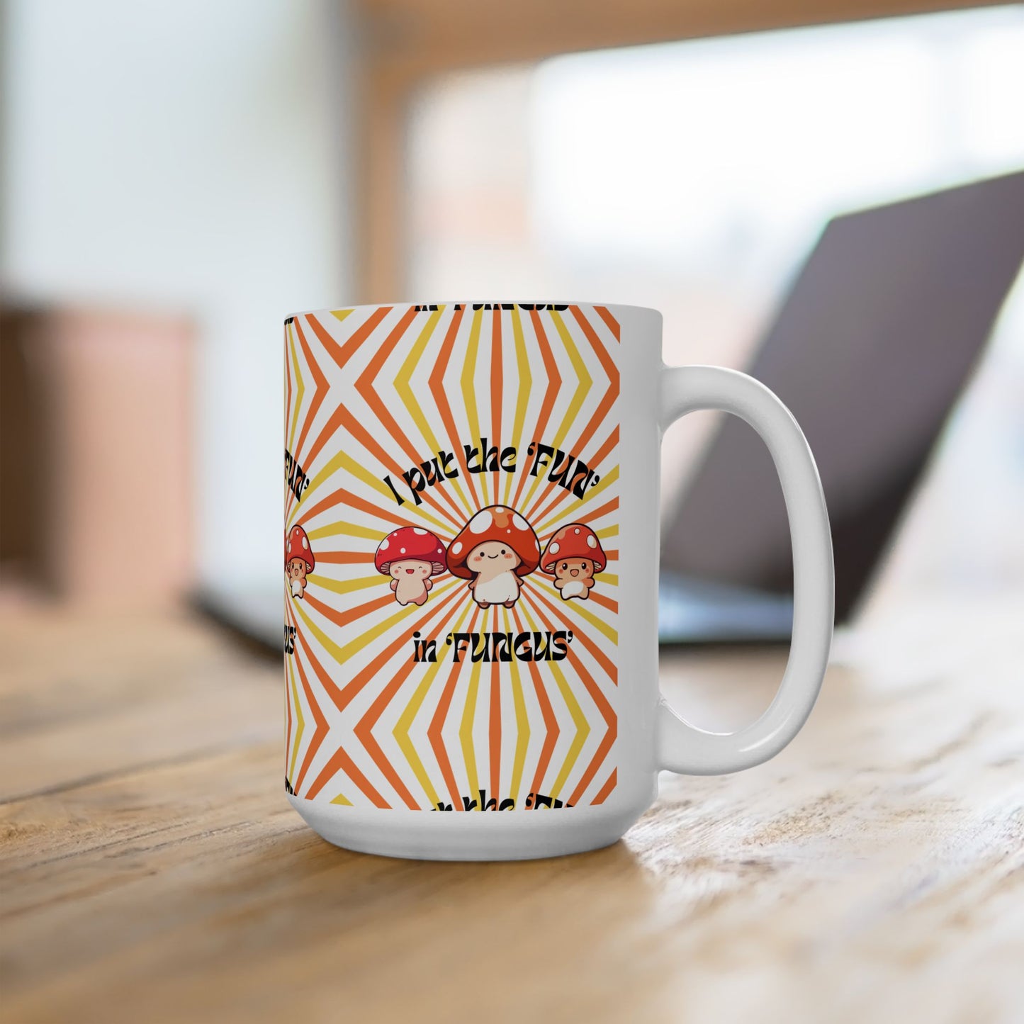 Cute Mushroom Ceramic Mug - "I Put the FUN in FUNGUS" - Perfect Gift for Nature Lovers