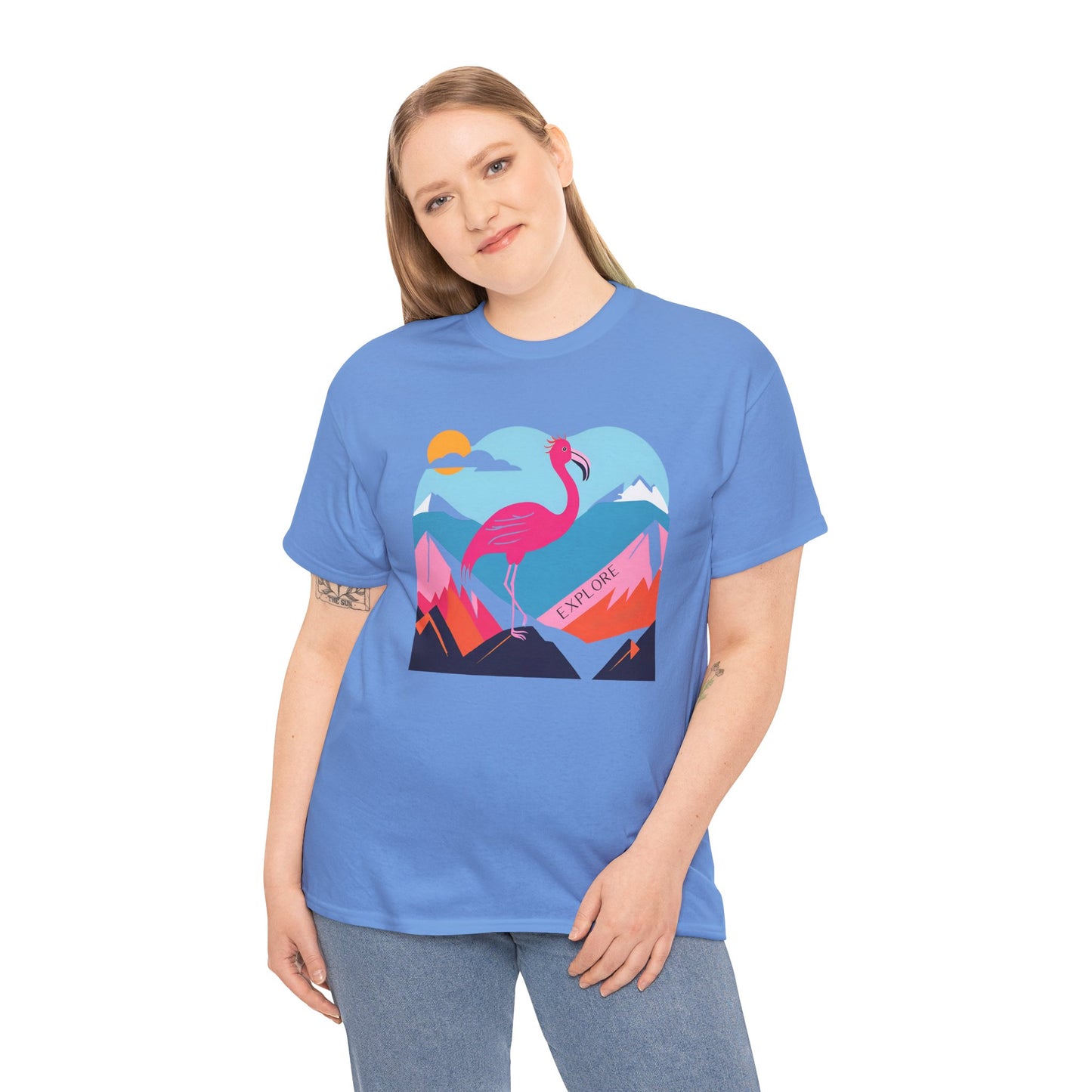 Flamingo Tee - Explore Flamingo Unisex Heavy Cotton Tee
