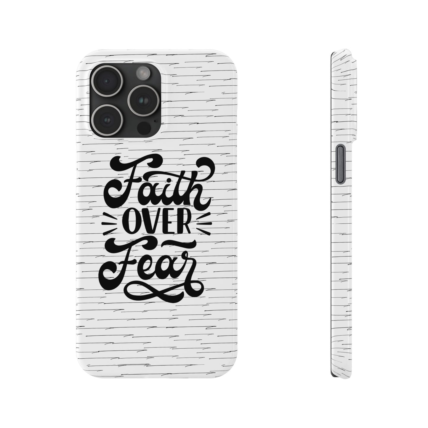 Inspirational Faith Over Fear Phone Case | Slim Case for iPhone & Samsung | Motivational Gift | Modern Design