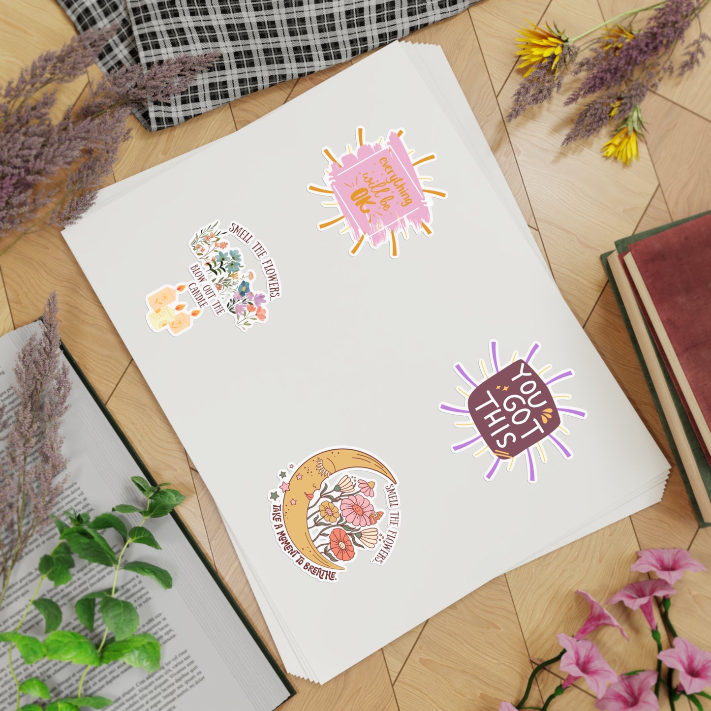 Positive affirmation sticker sheet, 10pcs