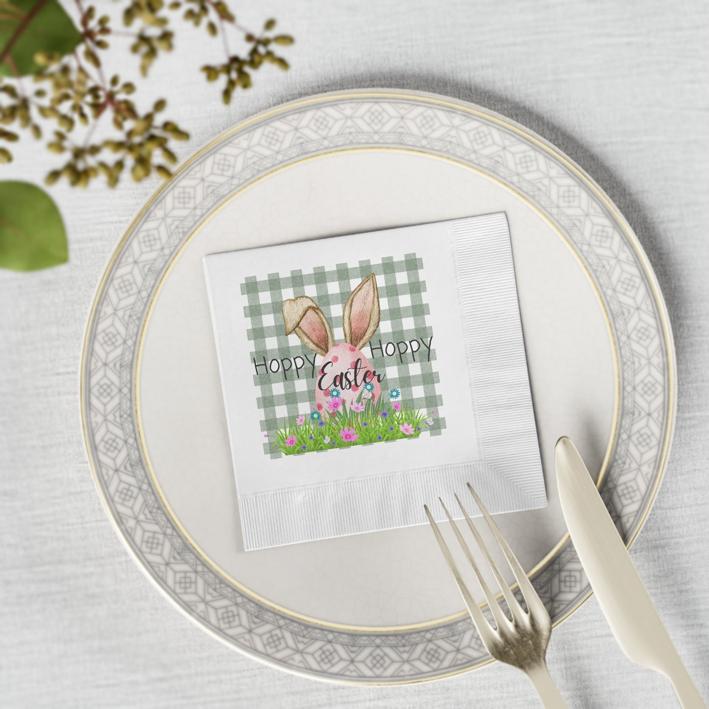 Hoppy Easter Decor Napkins - Festive Bunny Design for Spring Celebrations