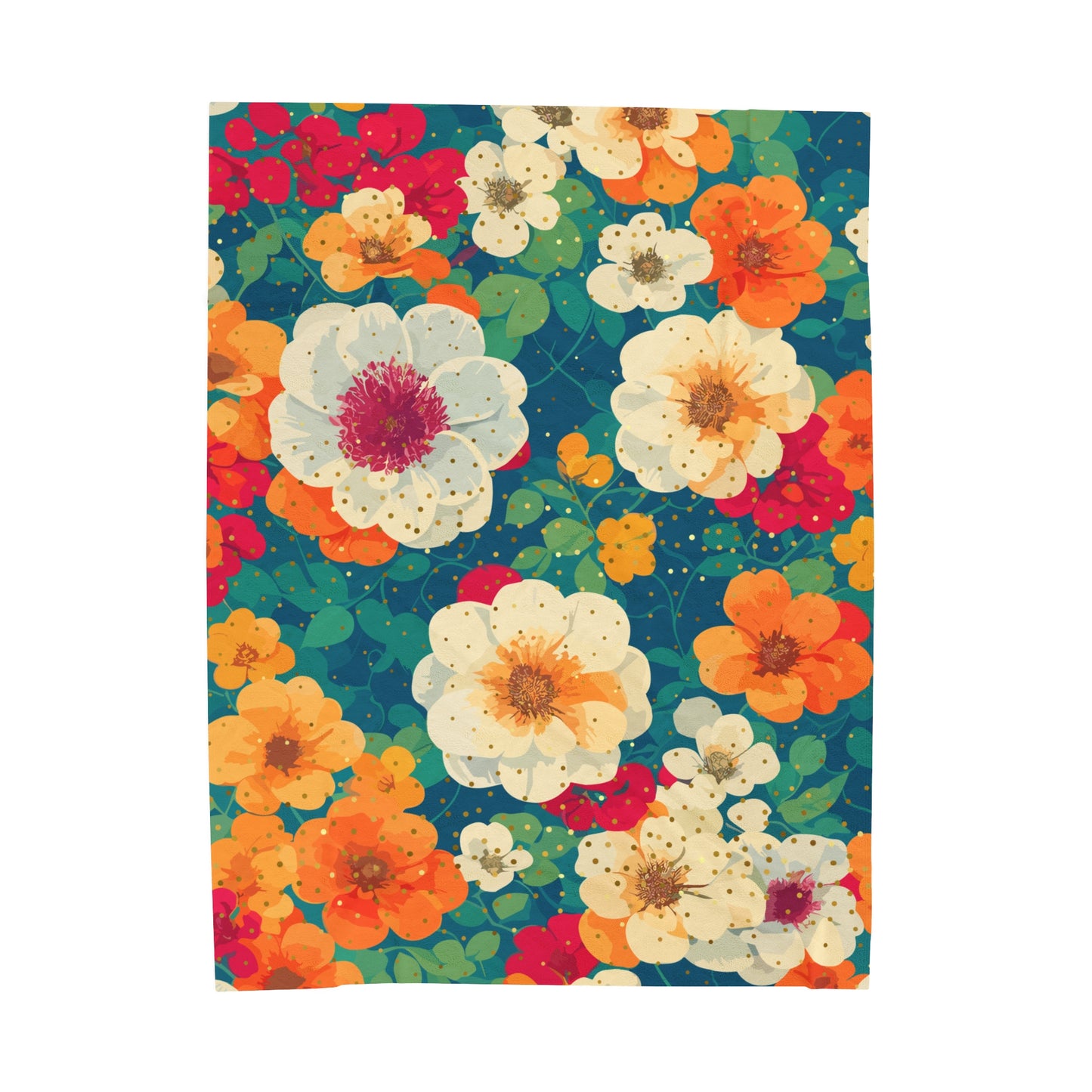Plush Blanket - Vibrant Floral Design with a Hint of Sparkle