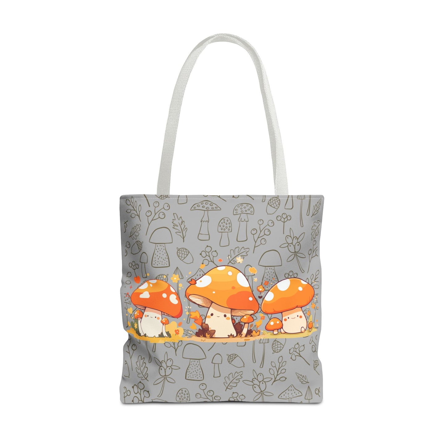 Cute Mushroom Tote Bag - Whimsical Nature Print for Eco-Friendly Style
