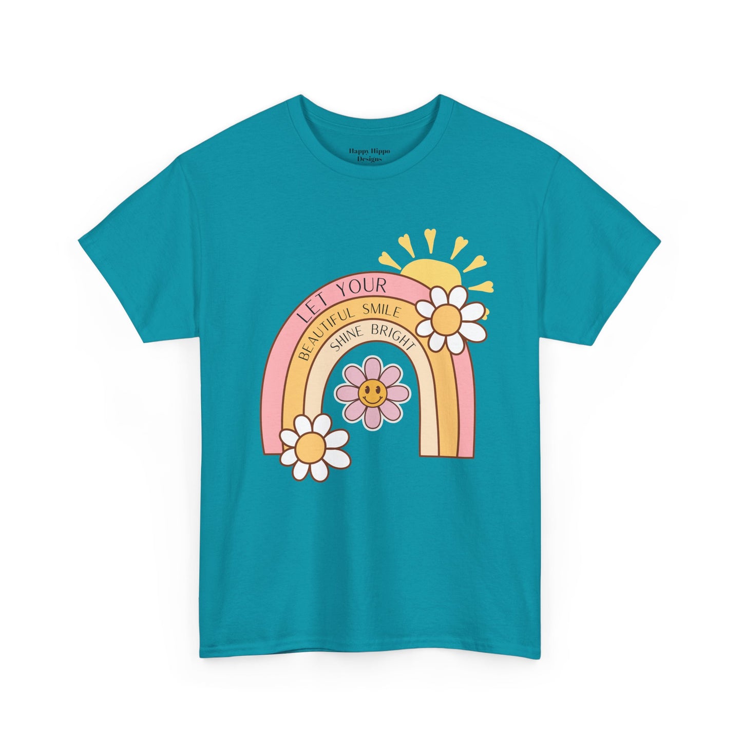 Rainbow Flower Unisex Tee - Let Your Beautiful Smile Shine Bright Design