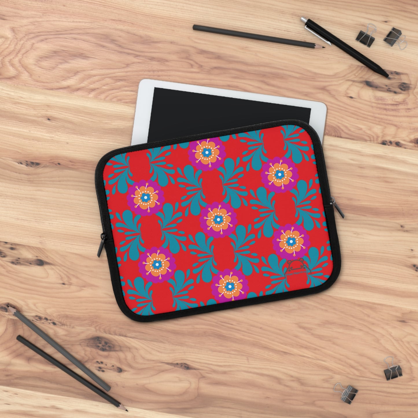 Colorful Floral Laptop Sleeve, Vibrant Tech Accessory for Students