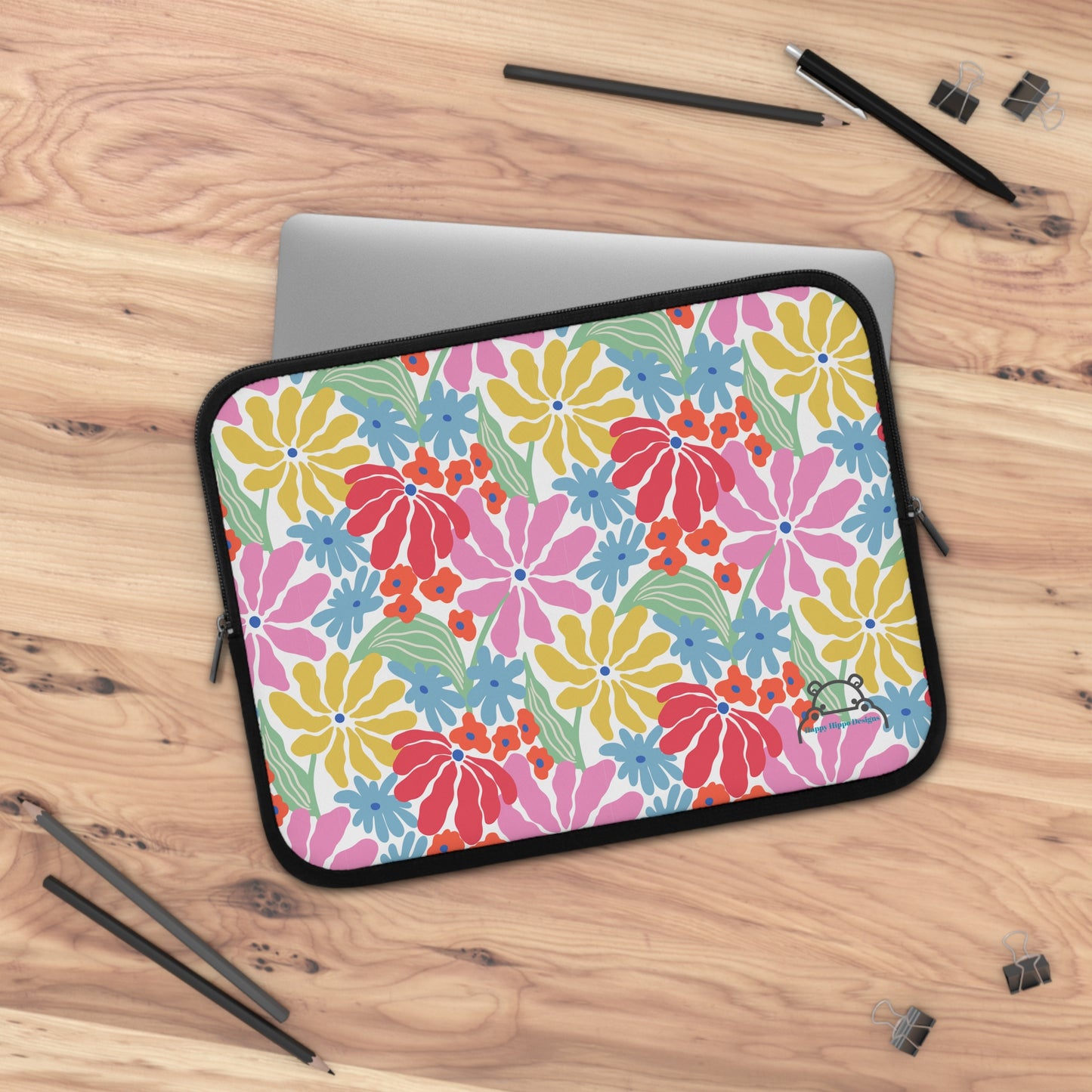 Floral Laptop Sleeve with Colorful Design