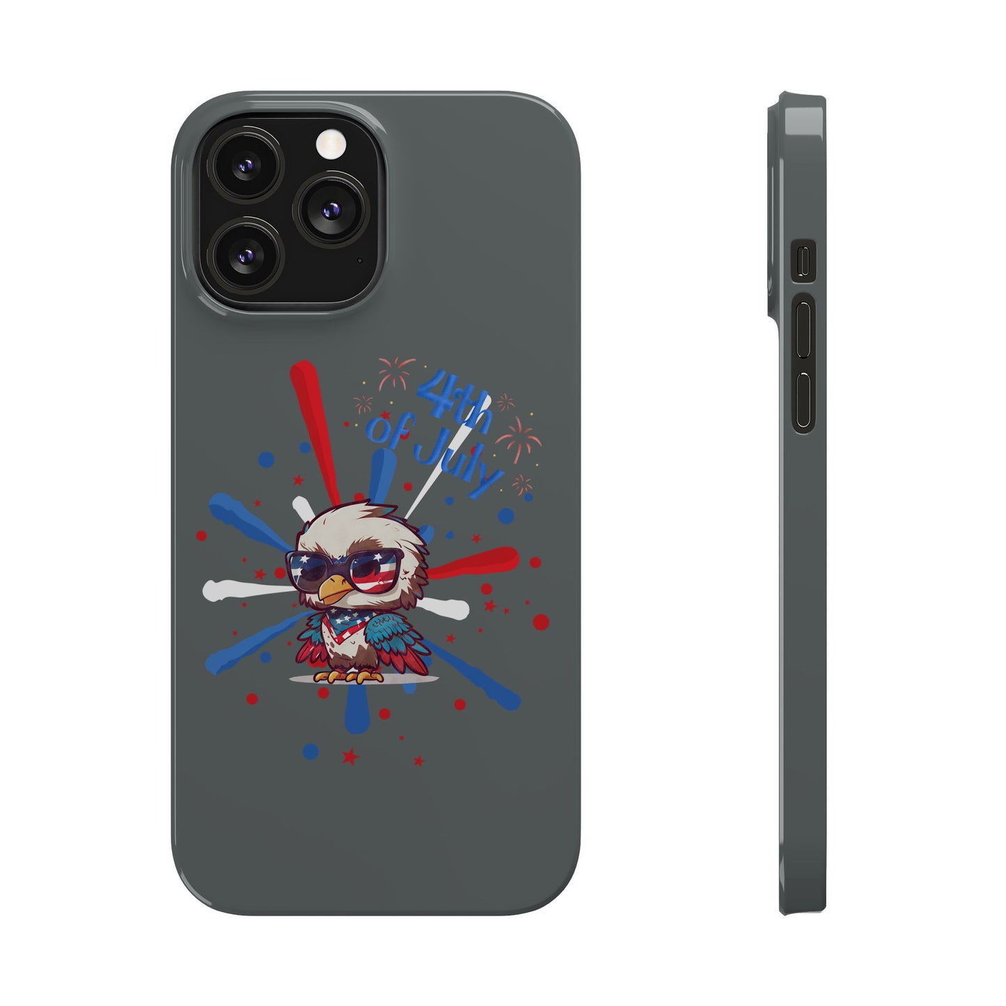 Patriotic Slim Phone Cases with Vector Owl Design | Fourth of July Phone Cover, USA Pride Phone Case, Holiday Gift, Trendy Phone Accessory