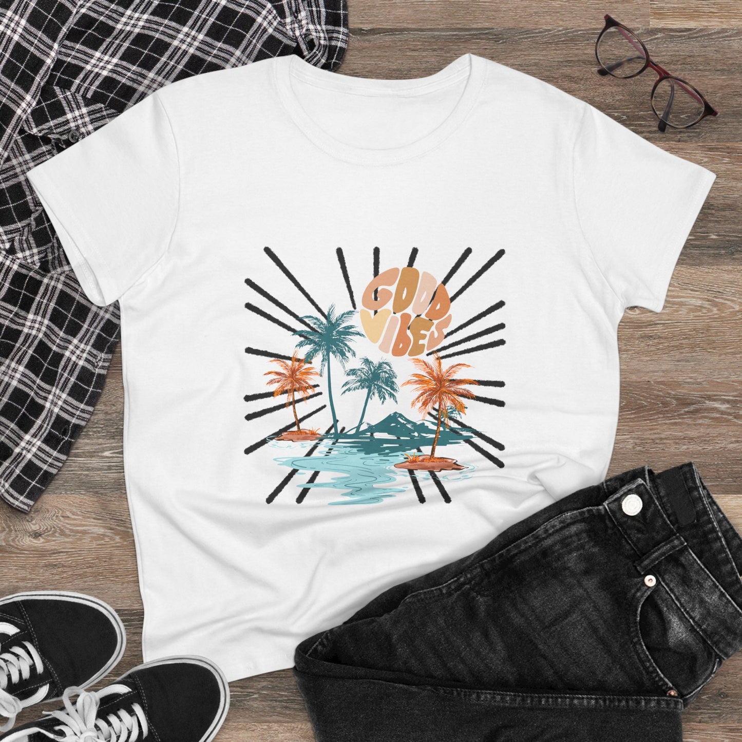 Gold Vibes Women's Cotton Tee - Casual Summer T-Shirt