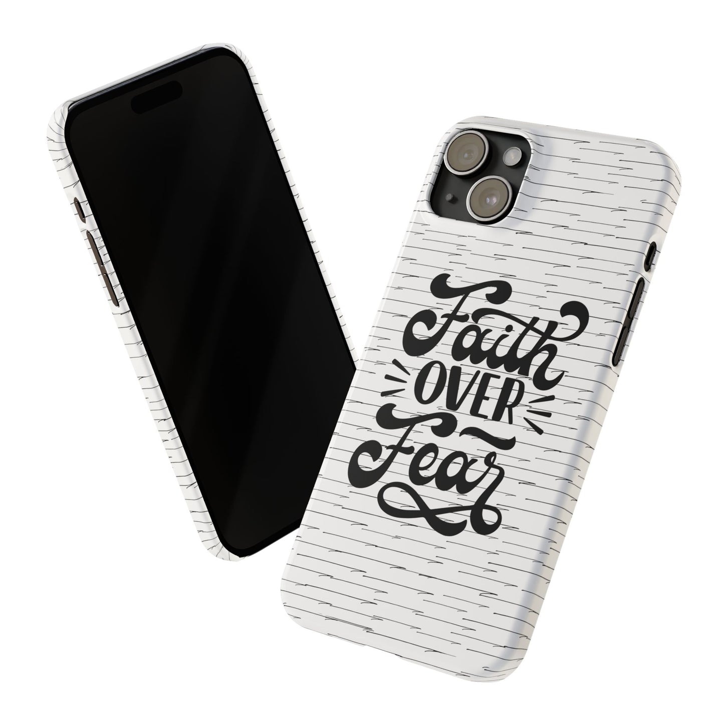Inspirational Faith Over Fear Phone Case | Slim Case for iPhone & Samsung | Motivational Gift | Modern Design