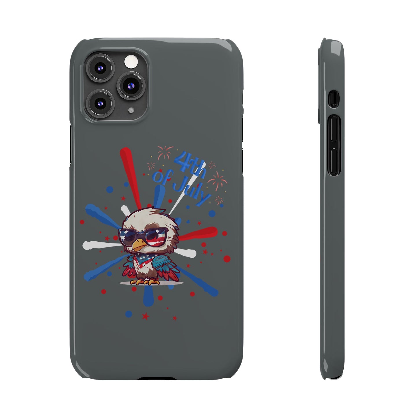 Patriotic Slim Phone Cases with Vector Owl Design | Fourth of July Phone Cover, USA Pride Phone Case, Holiday Gift, Trendy Phone Accessory