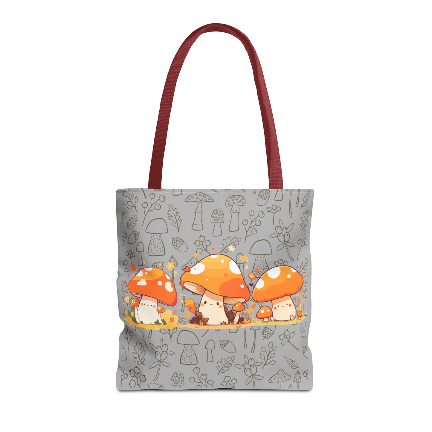Cute Mushroom Tote Bag - Whimsical Nature Print for Eco-Friendly Style