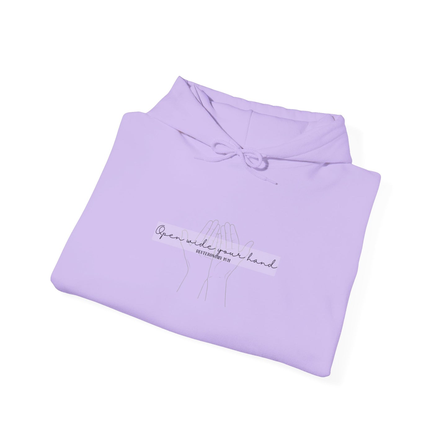 Christian Hooded Sweatshirt -Open Wide your Hand- Unisex