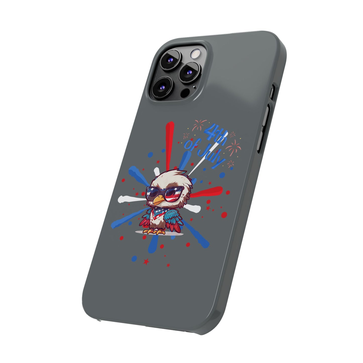 Patriotic Slim Phone Cases with Vector Owl Design | Fourth of July Phone Cover, USA Pride Phone Case, Holiday Gift, Trendy Phone Accessory