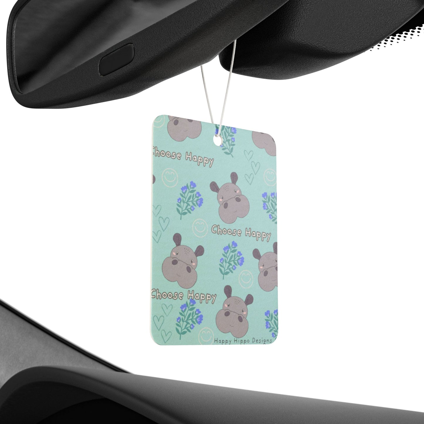 Car Air Freshener - Choose Happy Hippo Designs Reminder to Choose Happy