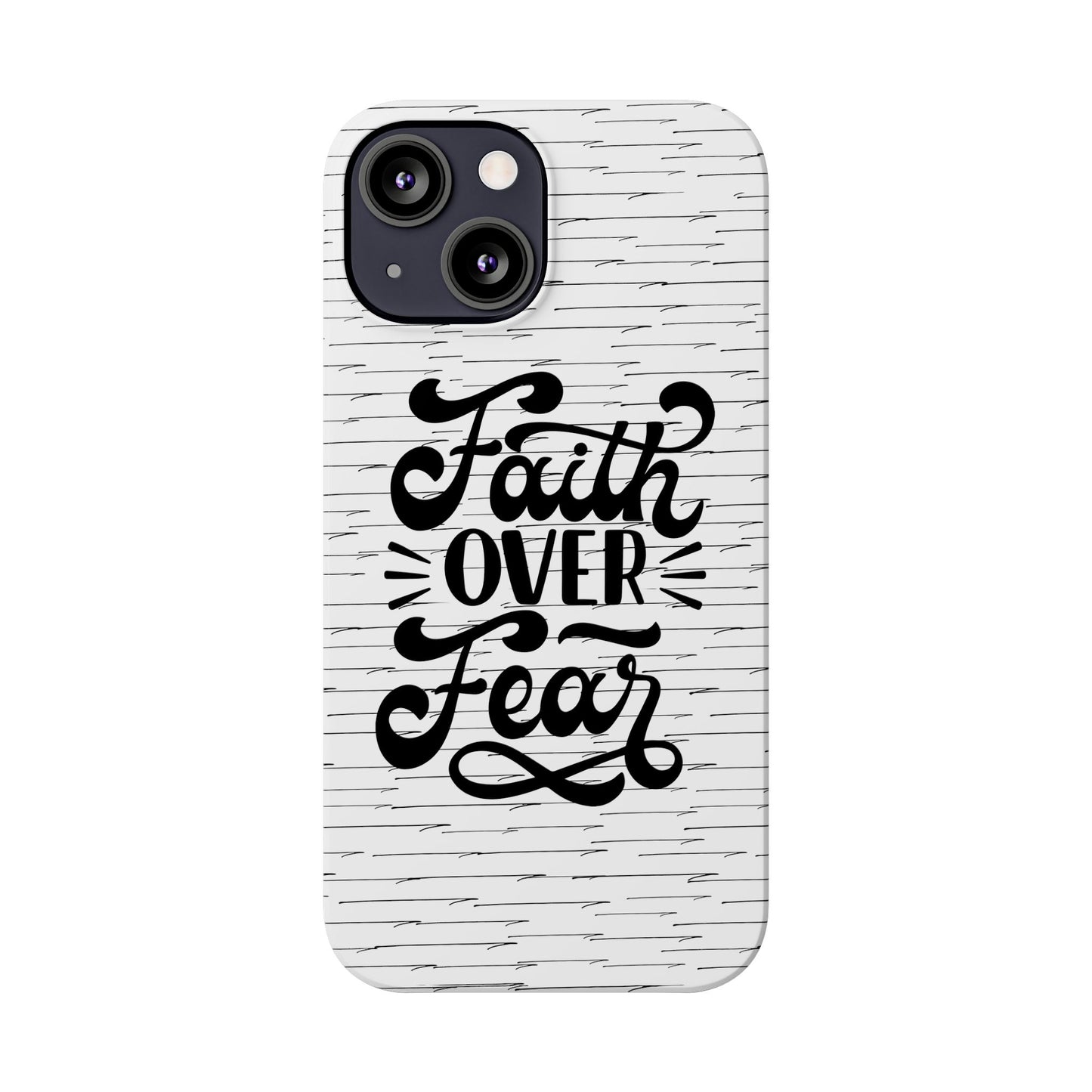 Inspirational Faith Over Fear Phone Case | Slim Case for iPhone & Samsung | Motivational Gift | Modern Design