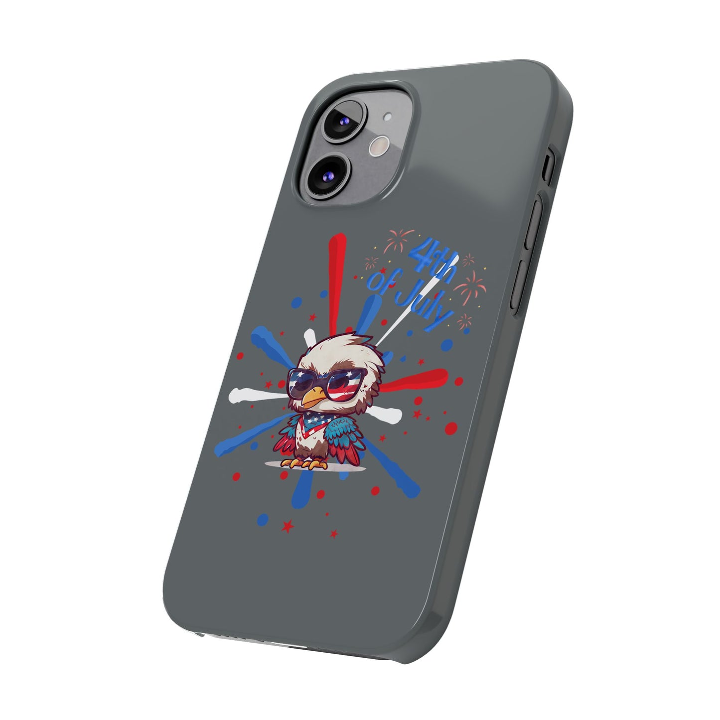 Patriotic Slim Phone Cases with Vector Owl Design | Fourth of July Phone Cover, USA Pride Phone Case, Holiday Gift, Trendy Phone Accessory
