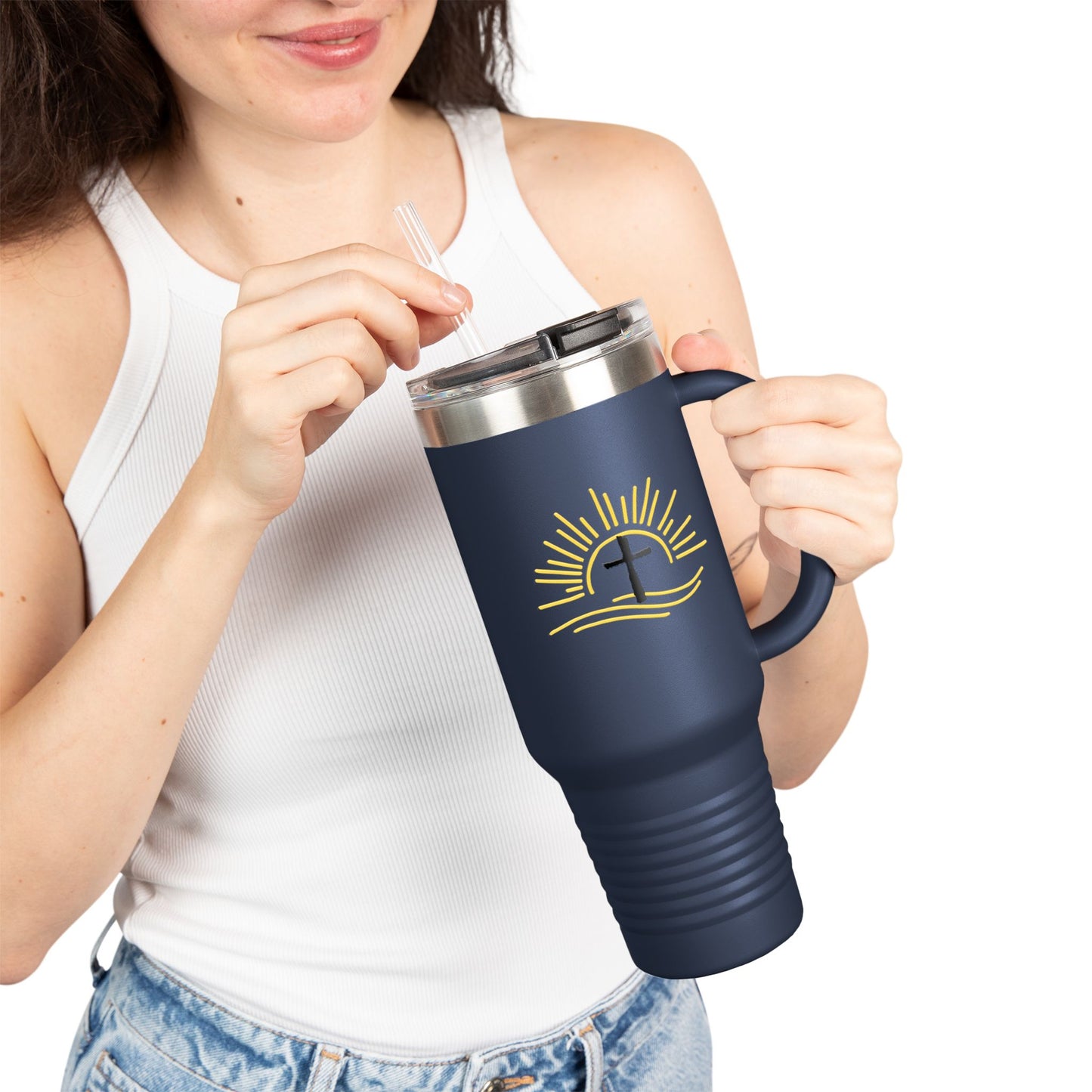 Faith-Inspired Insulated Travel Mug, 40oz | Christian Gift, Coffee Lover, Summer Picnics, Outdoor Adventures, Inspirational Quote