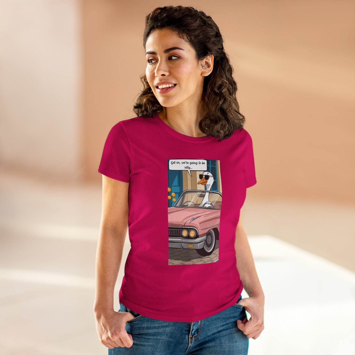 Funny Women's Cotton Tee - "Get in, we're going to be silly..."