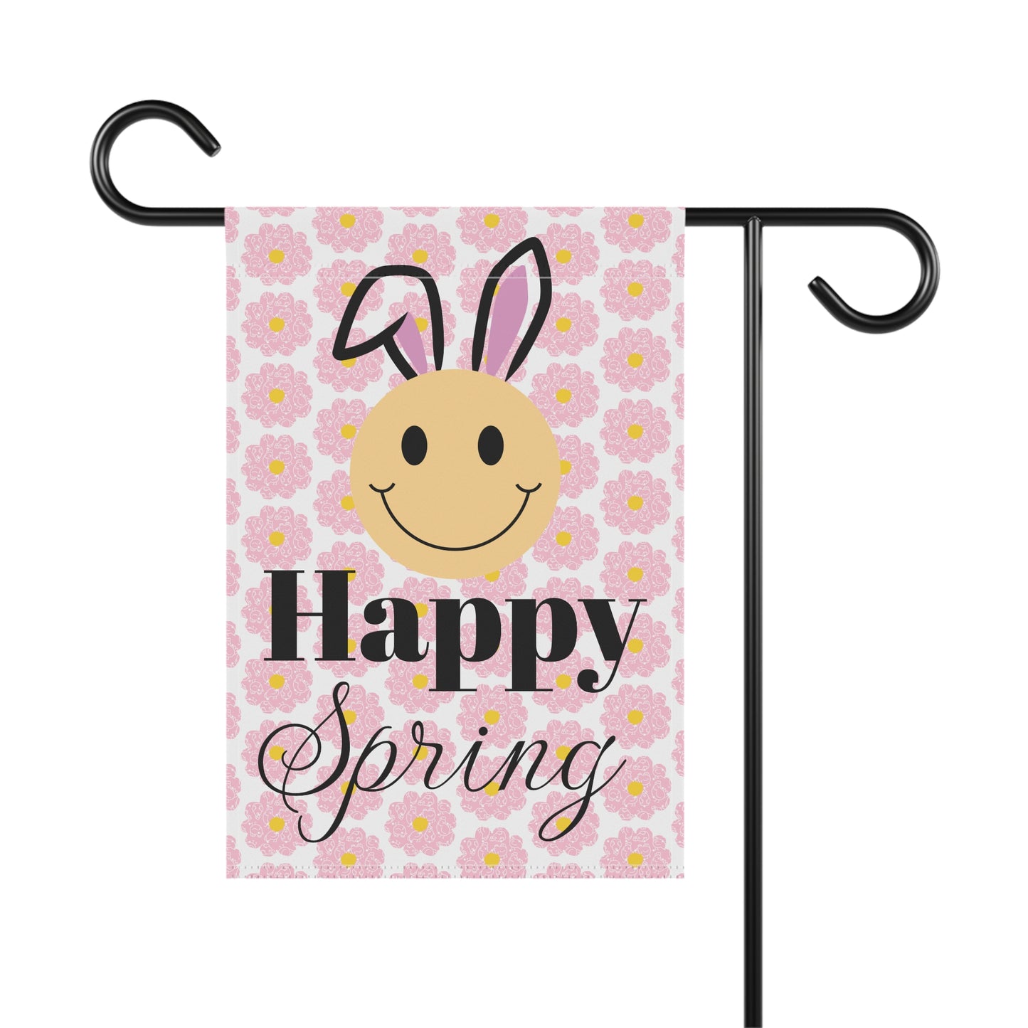 Spring Garden Banner - Happy Spring with Smiley Bunny Design