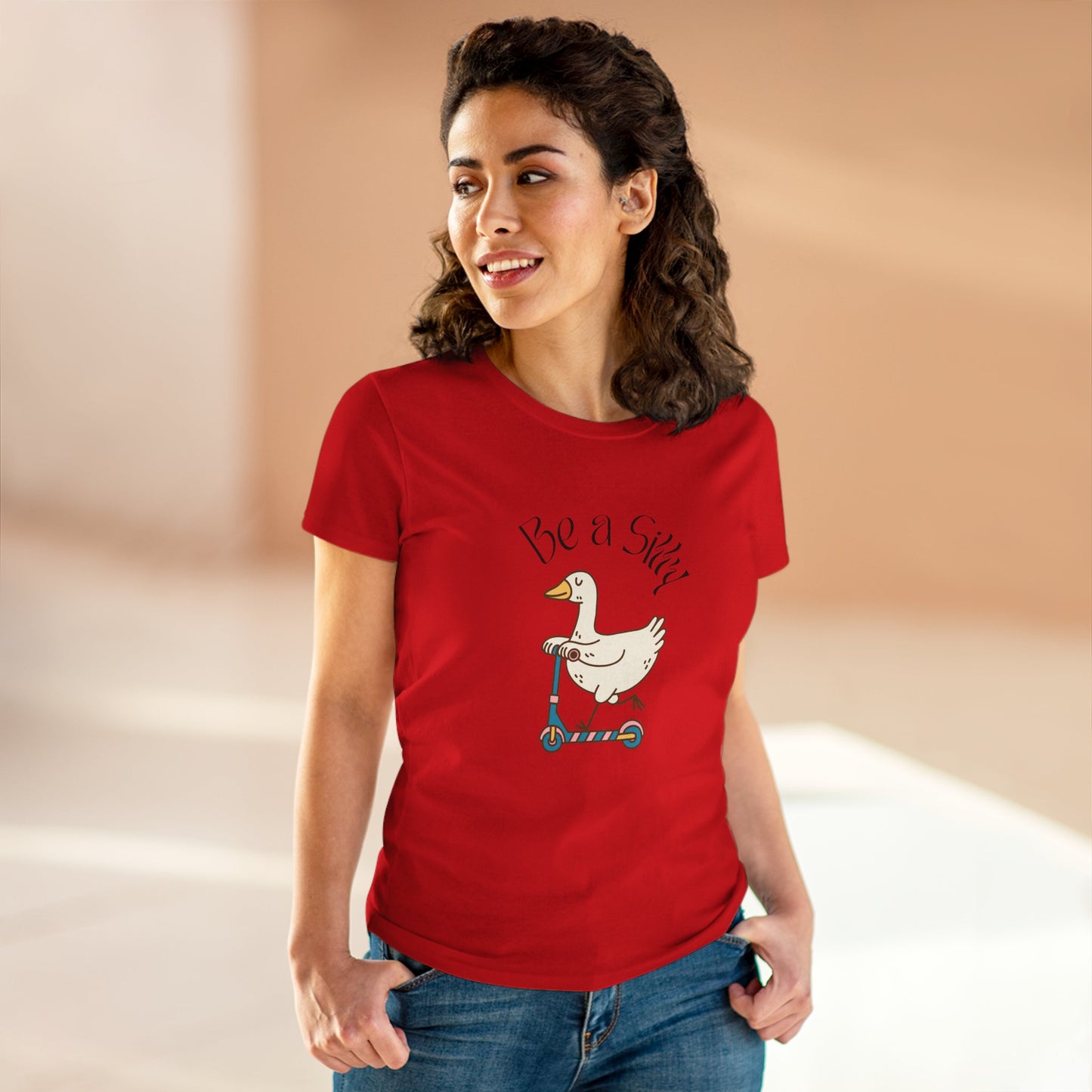 Be a Silly Goose Women's Midweight Cotton Tee shirt