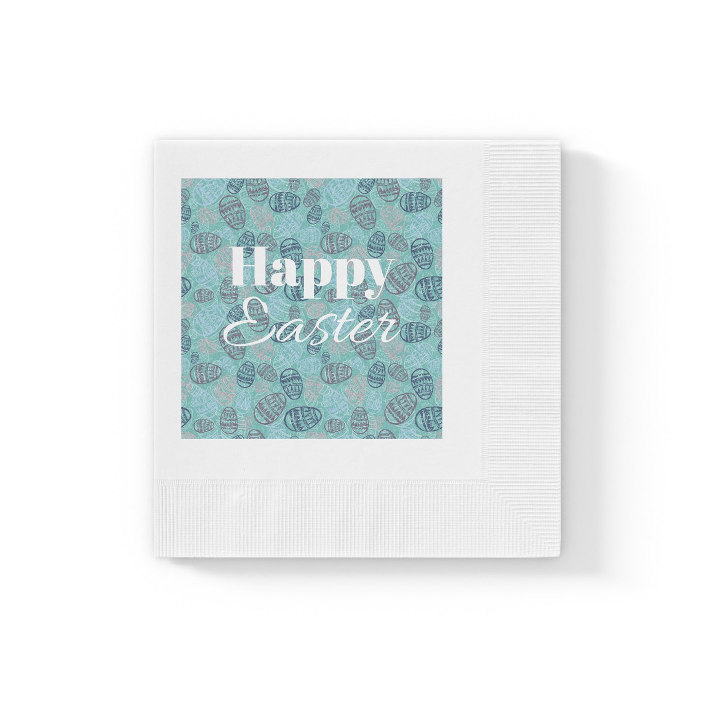 Happy Easter White Coined Napkins - Festive Spring Table Decor