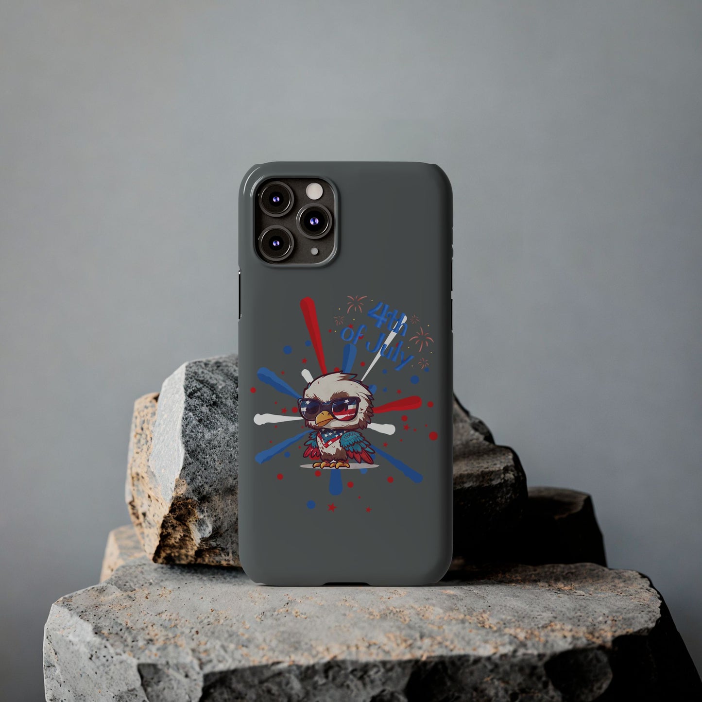 Patriotic Slim Phone Cases with Vector Owl Design | Fourth of July Phone Cover, USA Pride Phone Case, Holiday Gift, Trendy Phone Accessory