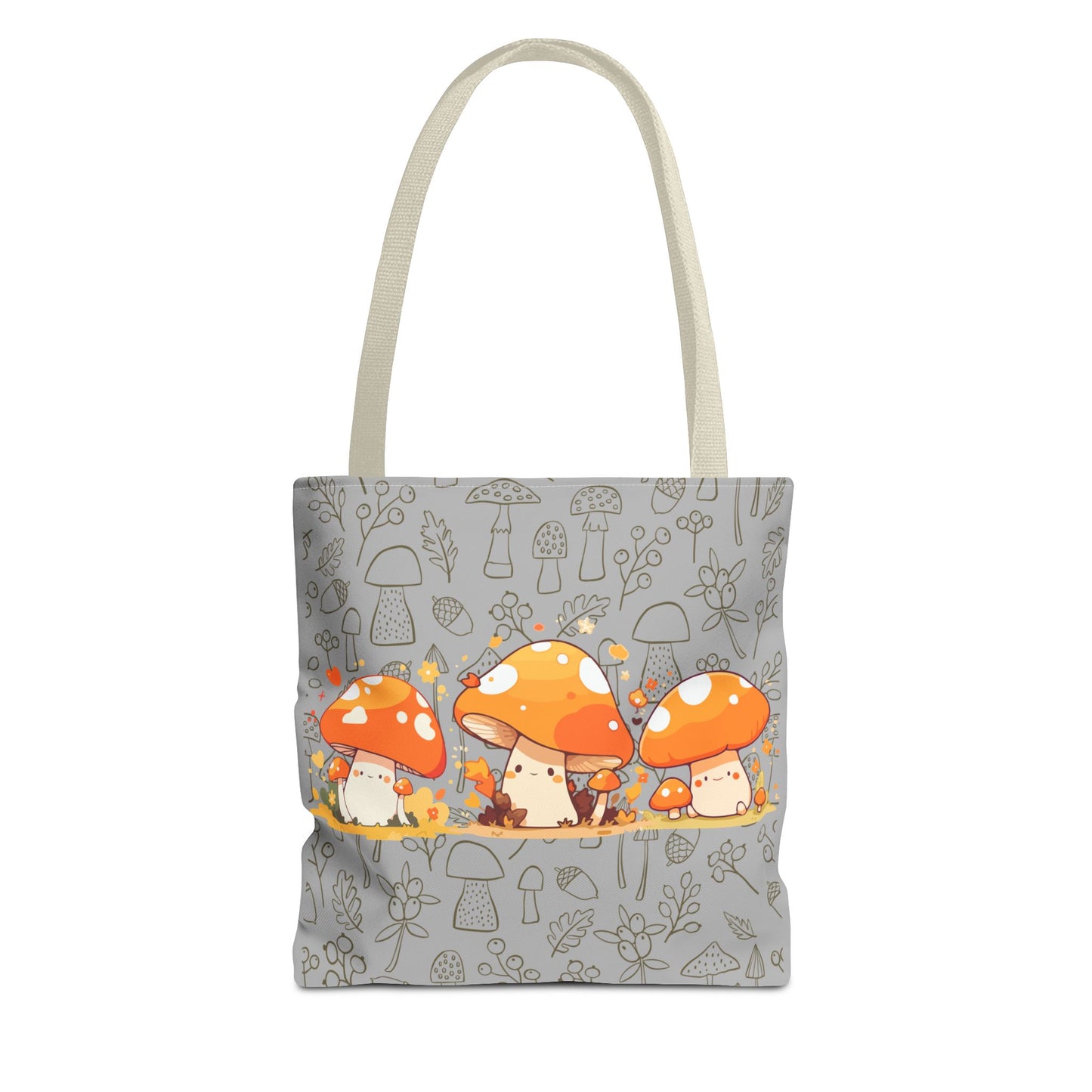 Cute Mushroom Tote Bag - Whimsical Nature Print for Eco-Friendly Style