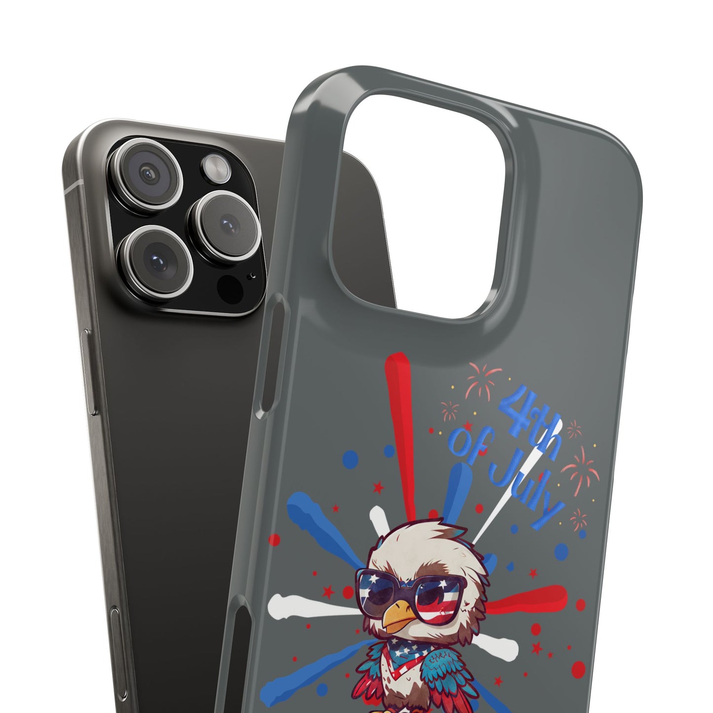 Patriotic Slim Phone Cases with Vector Owl Design | Fourth of July Phone Cover, USA Pride Phone Case, Holiday Gift, Trendy Phone Accessory