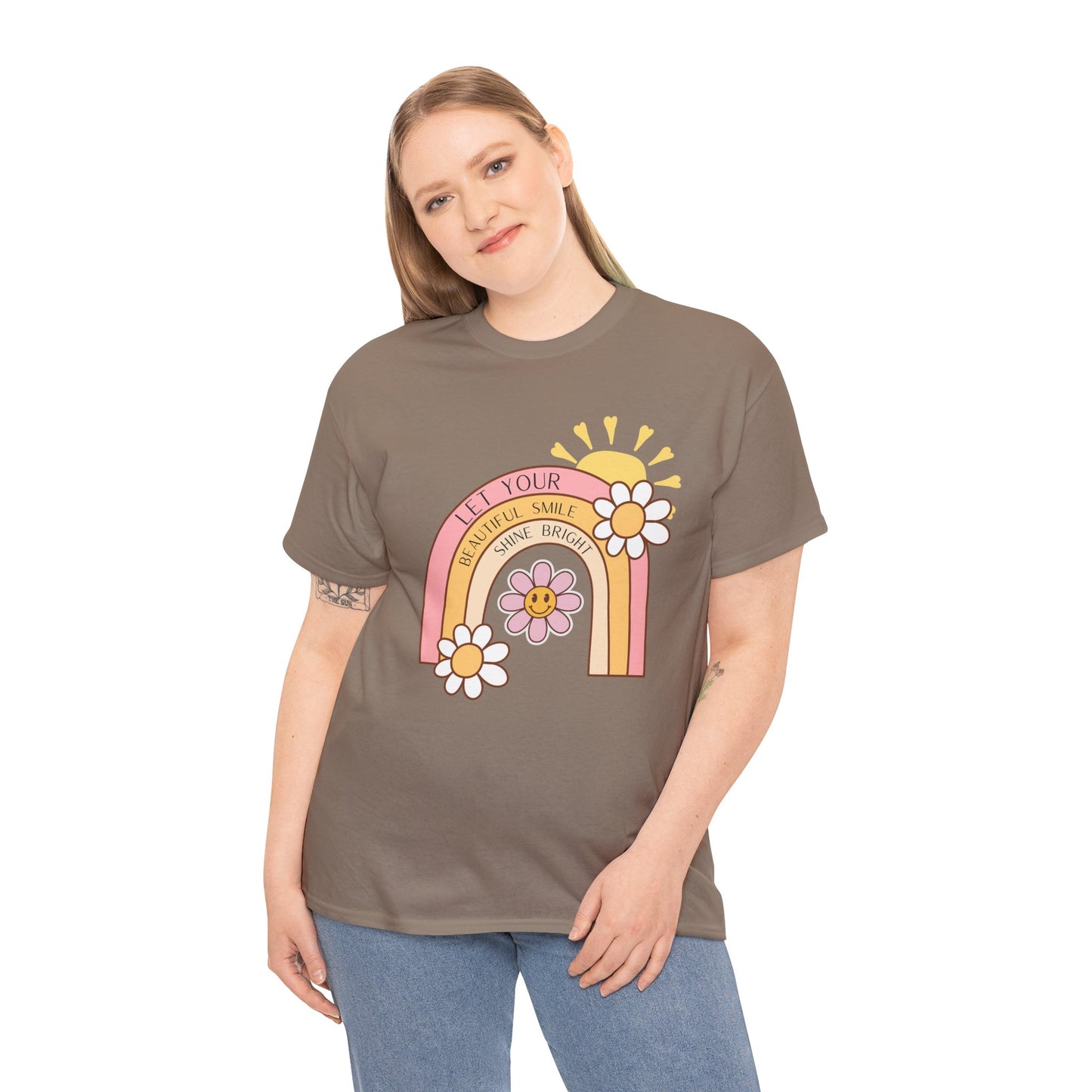 Rainbow Flower Unisex Tee - Let Your Beautiful Smile Shine Bright Design