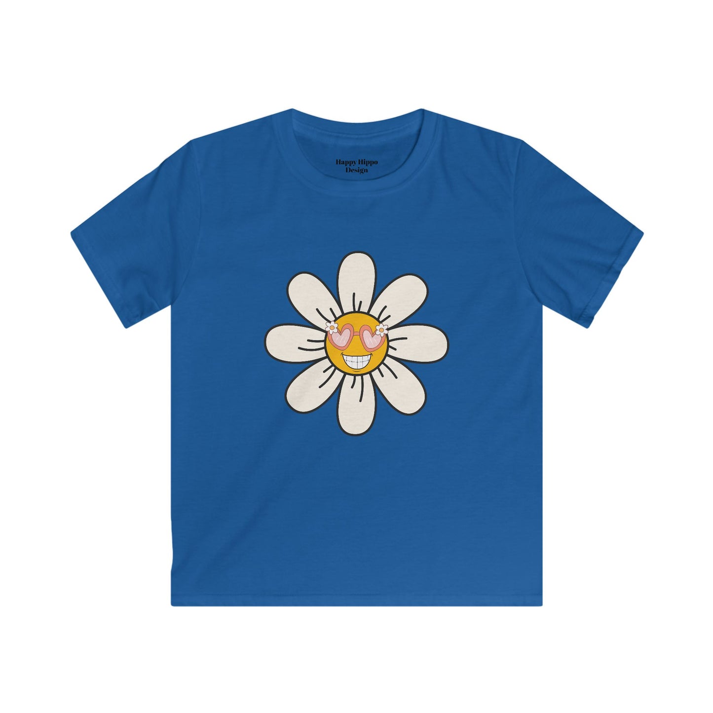 Kids Sunshine Daisy Tee - Cute Floral Heart Design for Spring/Summer