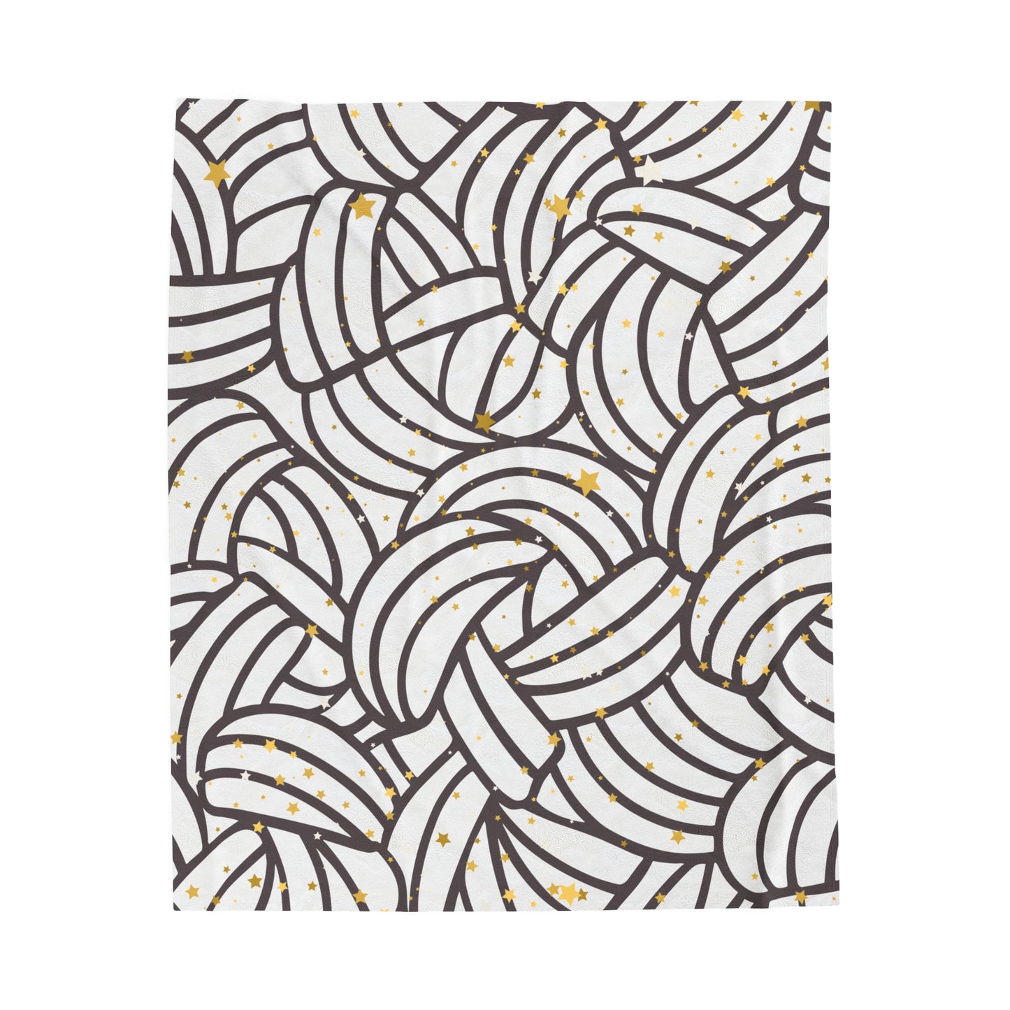 Plush Blanket with Swirling Knot Design and Stars - Teenager's Room or Dorm Room Decor