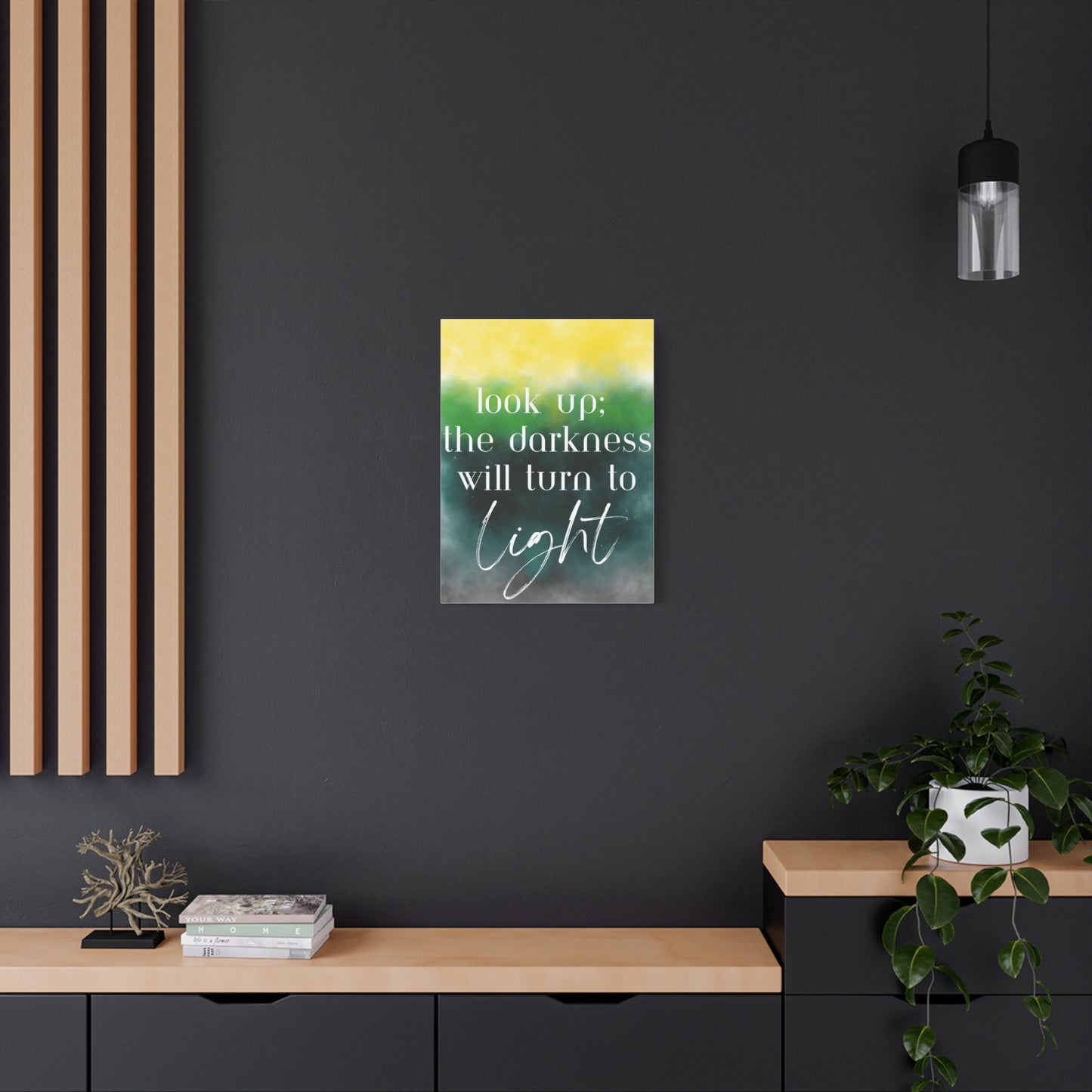 Inspirational Canvas Art: "Look Up; The Darkness Will Turn to Light" - Motivational Wall Decor