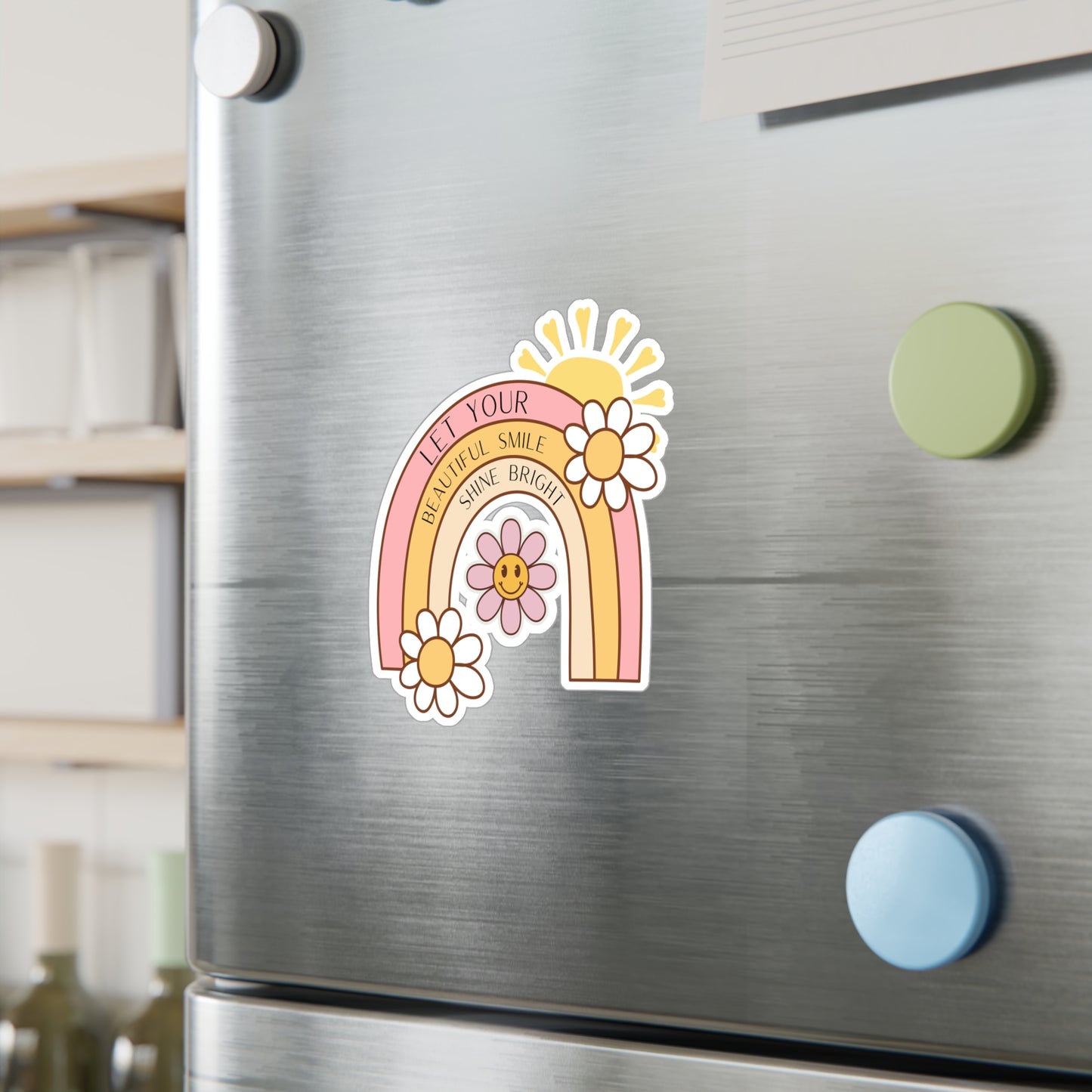 Vinyl Decals - Inspirational Rainbow 'Let Your Beautiful Smile Shine Bright'