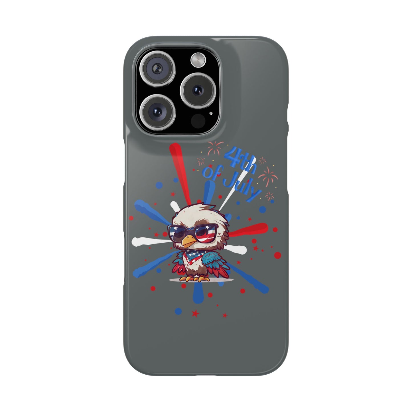 Patriotic Slim Phone Cases with Vector Owl Design | Fourth of July Phone Cover, USA Pride Phone Case, Holiday Gift, Trendy Phone Accessory