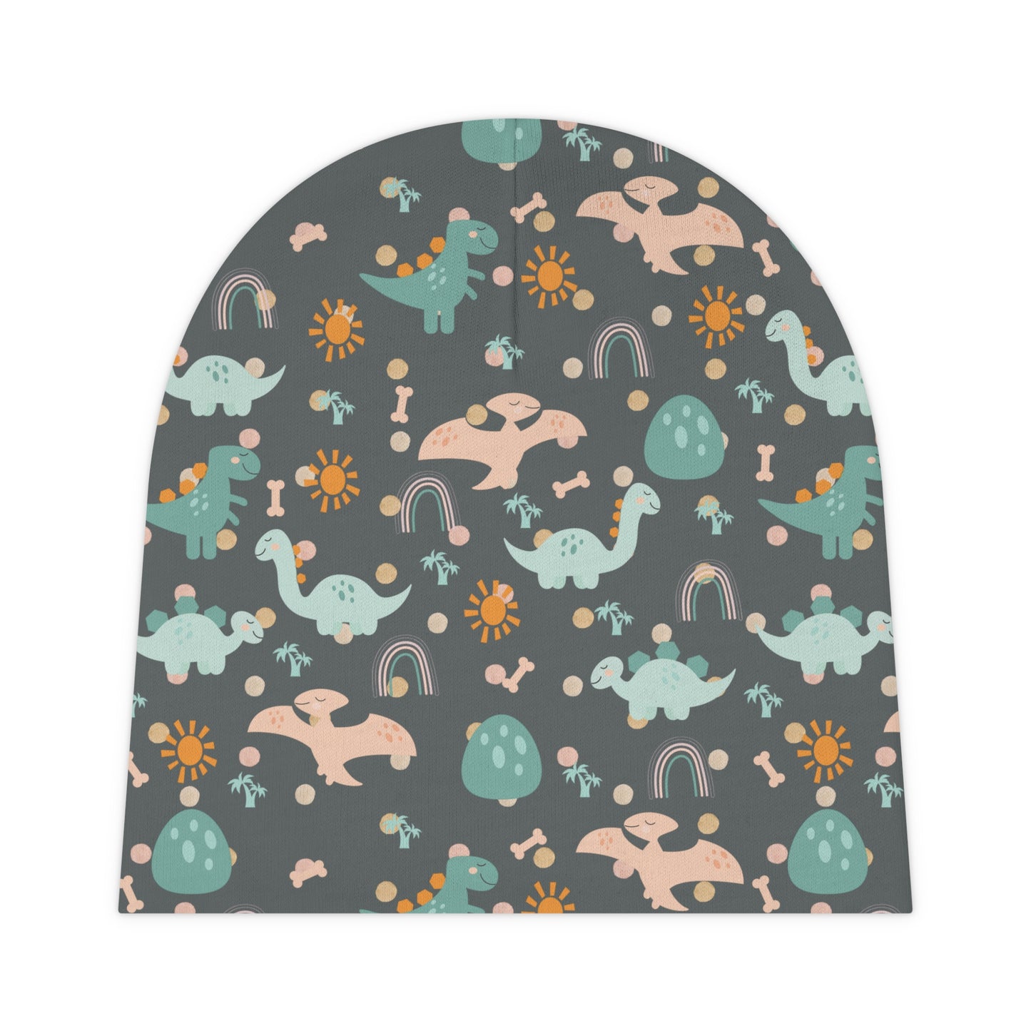 Cute Dinosaur Print Baby Beanie - Adorable Infant Headwear for Celebrations and Everyday Use