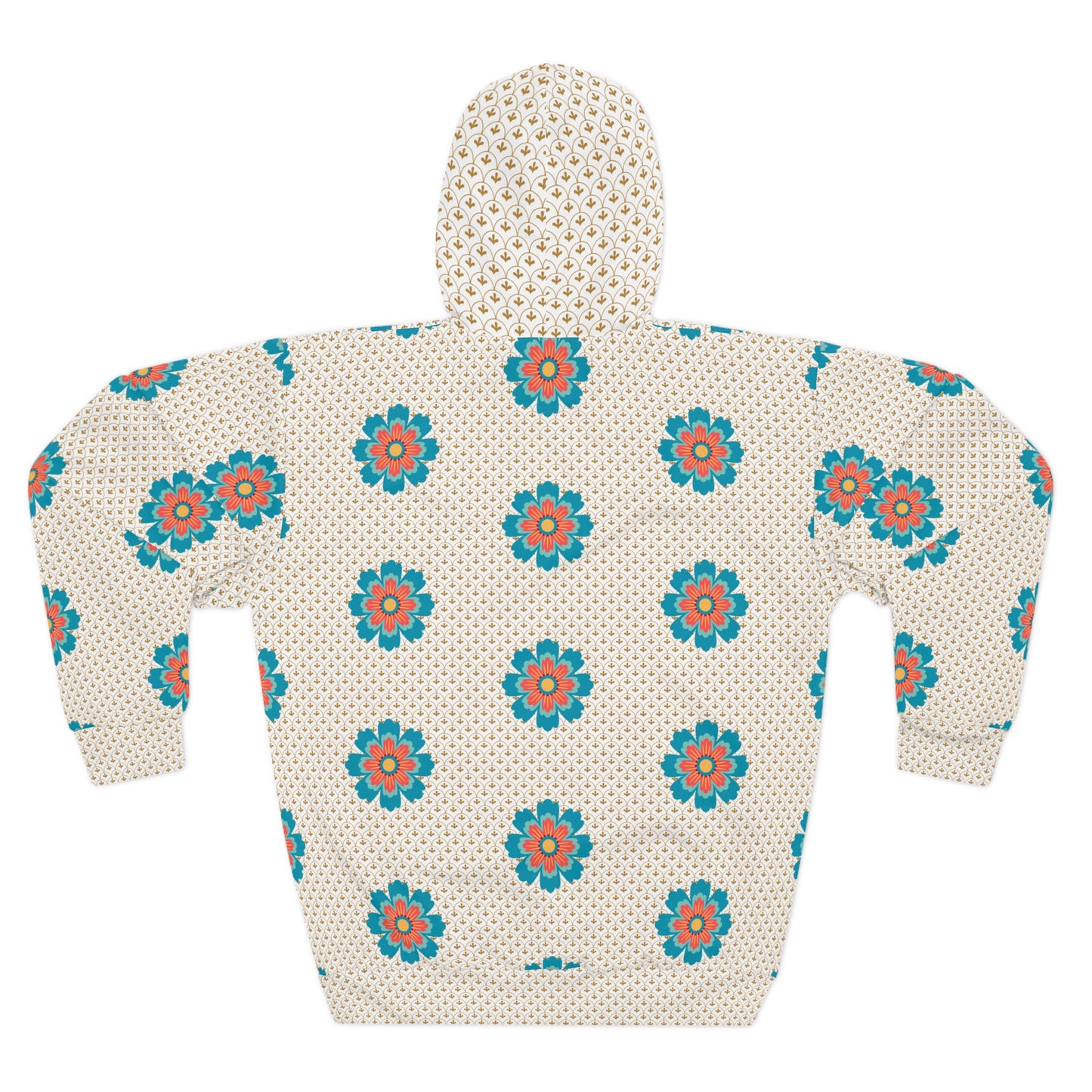 Floral Pattern Unisex Pullover Hoodie, Cozy Boho Sweatshirt