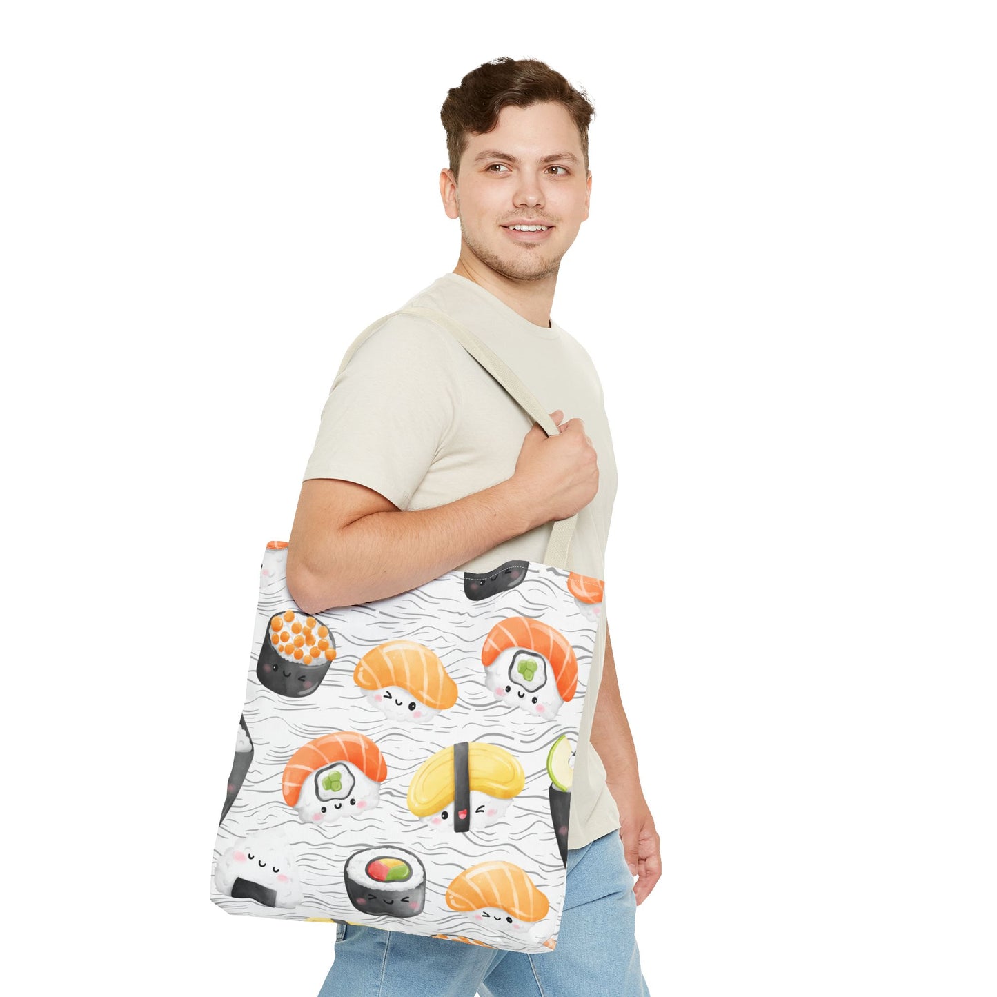 Cute Sushi Pattern Tote Bag - Perfect for Food Lovers