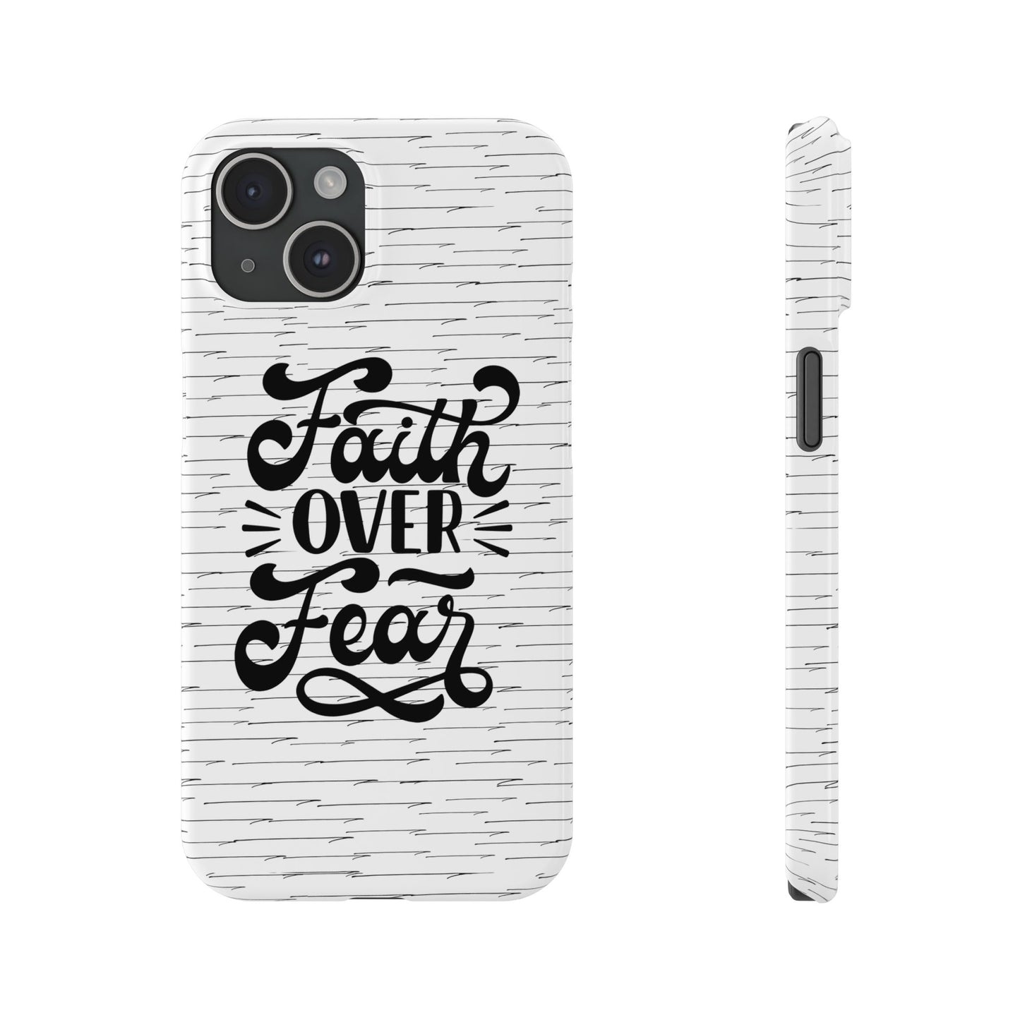 Inspirational Faith Over Fear Phone Case | Slim Case for iPhone & Samsung | Motivational Gift | Modern Design