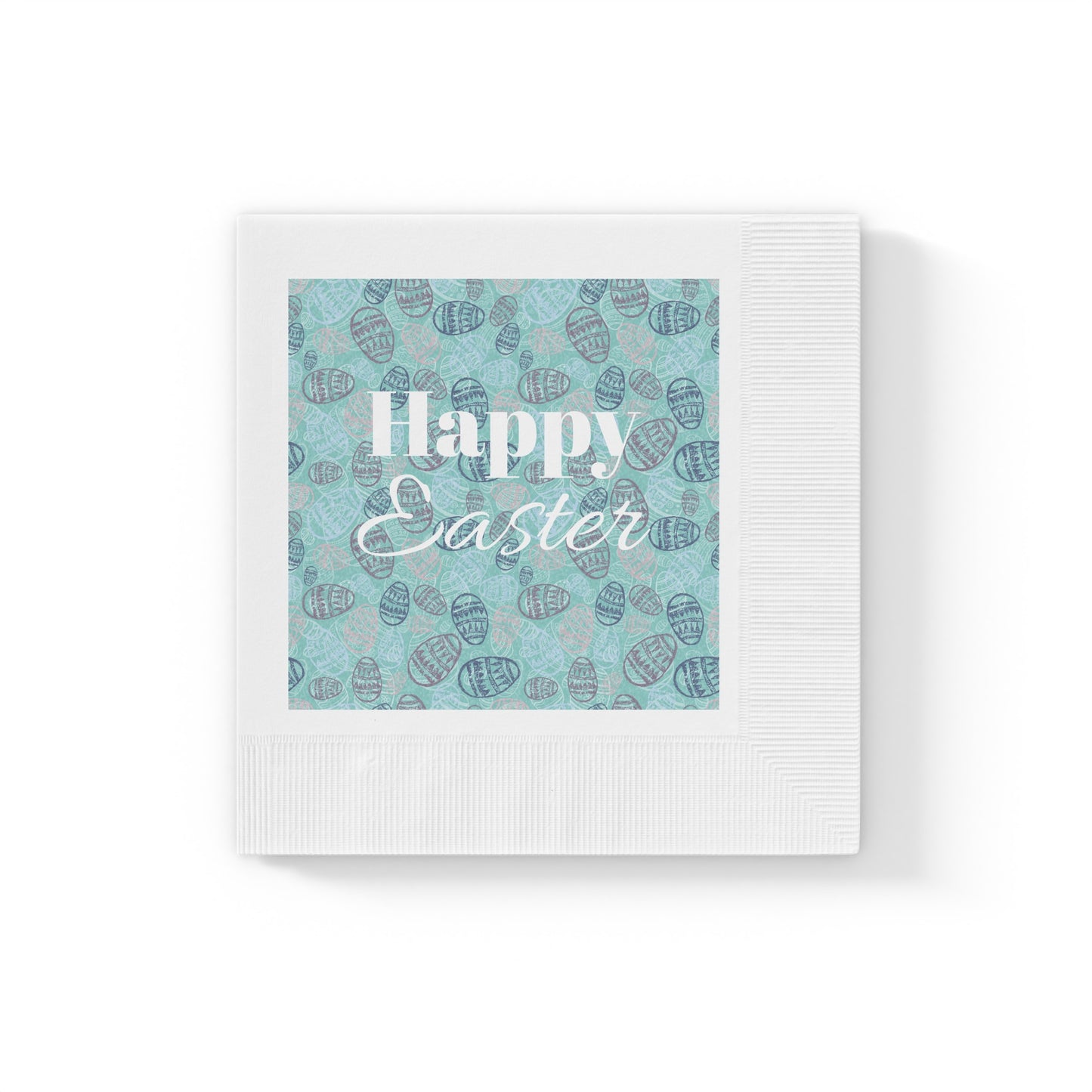 Happy Easter White Coined Napkins - Festive Spring Table Decor
