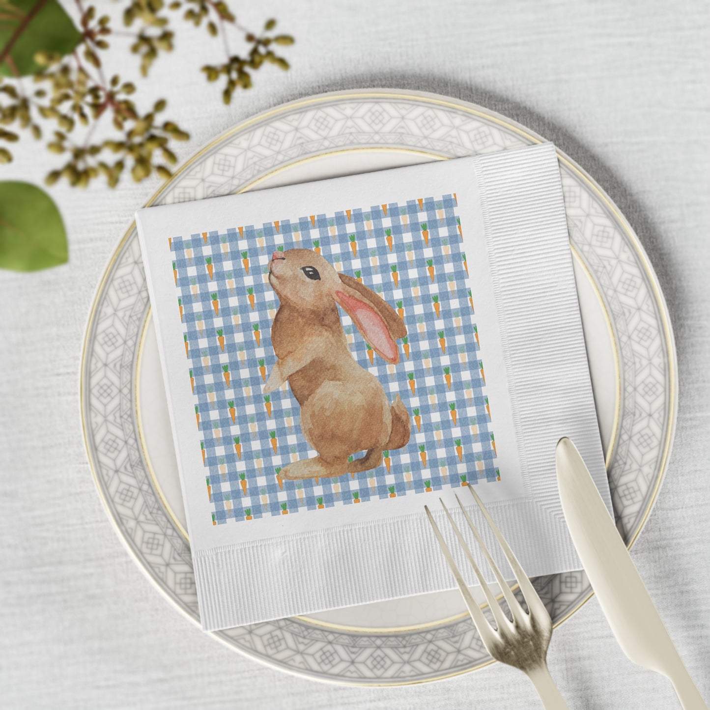 Rustic Rabbit Spring Napkin Set