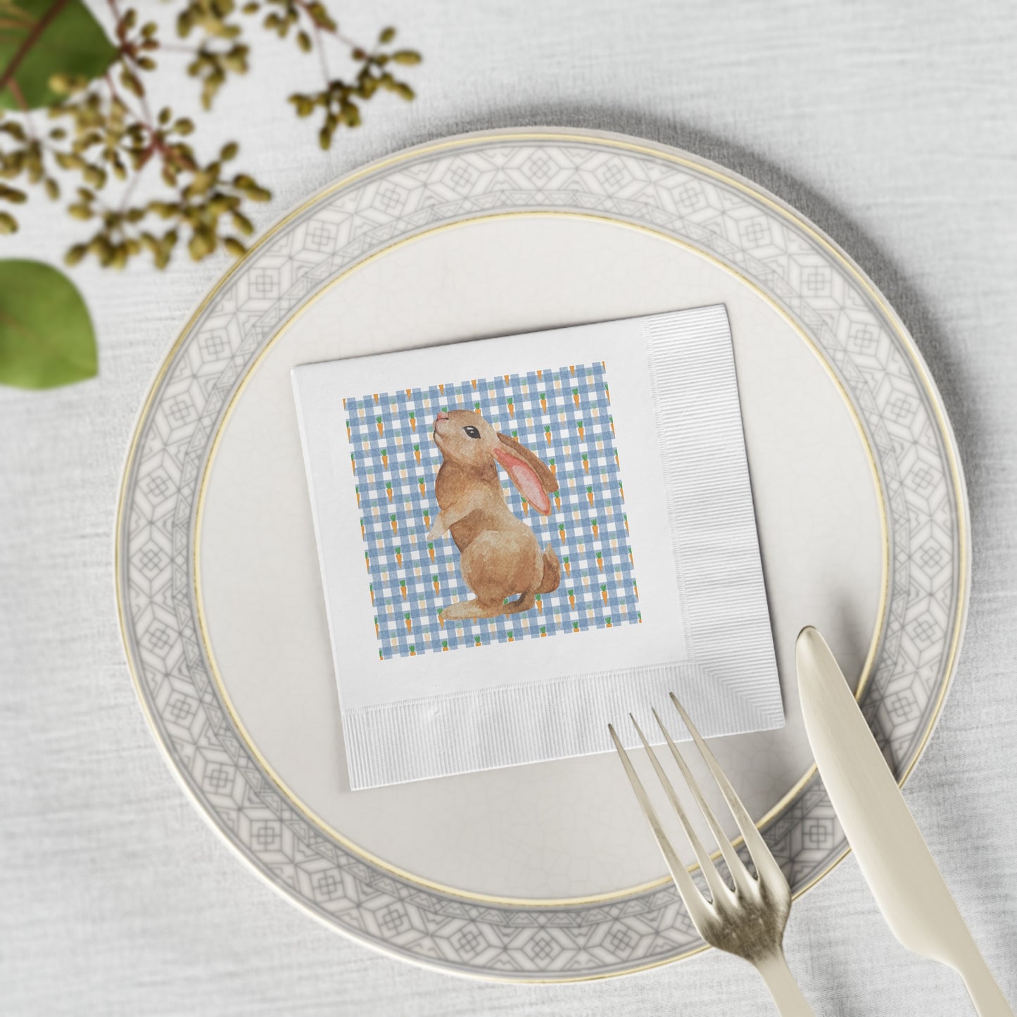 Rustic Rabbit Spring Napkin Set