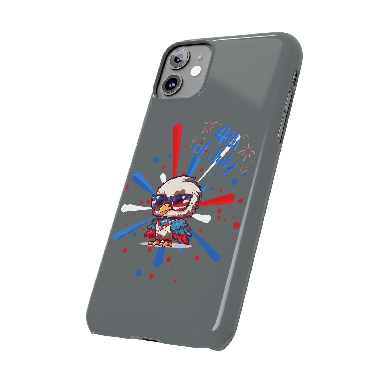 Patriotic Slim Phone Cases with Vector Owl Design | Fourth of July Phone Cover, USA Pride Phone Case, Holiday Gift, Trendy Phone Accessory