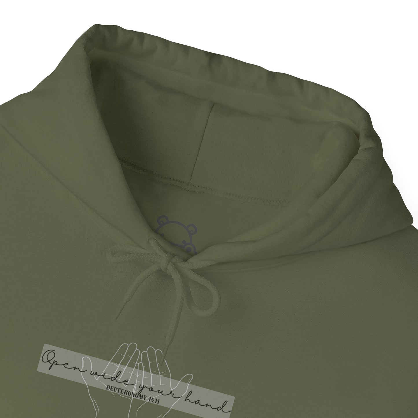 Christian Hooded Sweatshirt -Open Wide your Hand- Unisex