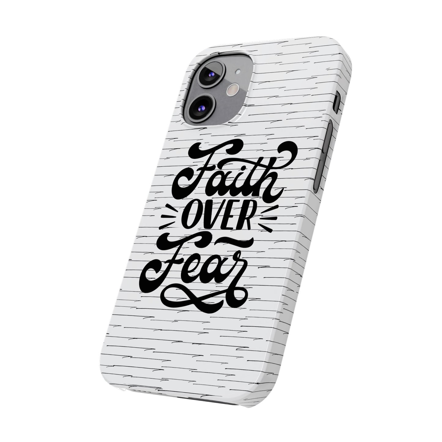Inspirational Faith Over Fear Phone Case | Slim Case for iPhone & Samsung | Motivational Gift | Modern Design