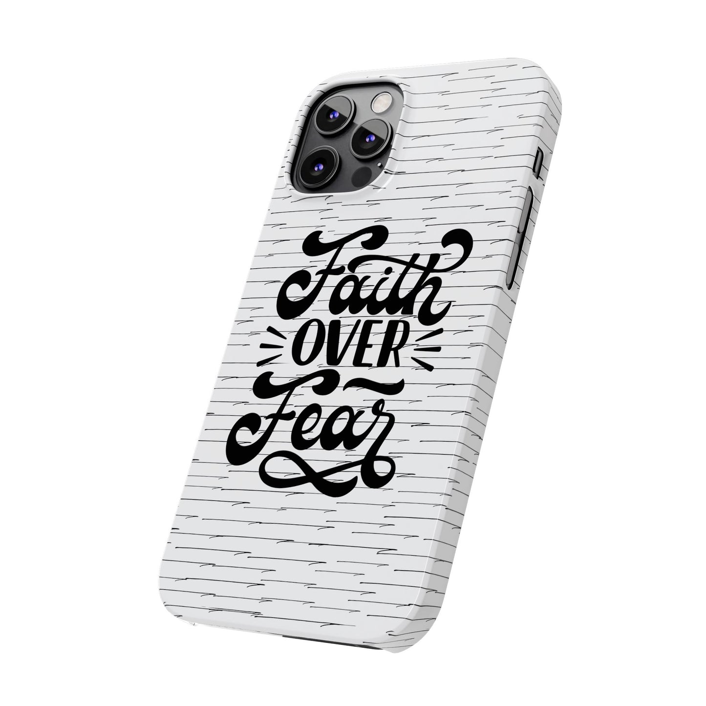 Inspirational Faith Over Fear Phone Case | Slim Case for iPhone & Samsung | Motivational Gift | Modern Design